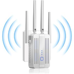 WIFI Extender Signal Booster للمنزل: يتراوح نطاق متكرر الإنترنت يصل إلى 9995 قدمًا و 45 جهازًا للمنزل (White-97JP4Q)