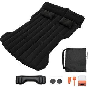 1 Set Car Air Mattress for Tesla Model Y Black Inflatable Thickened Camping Bed Cushion Pillow Flocking Mattress