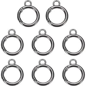 HARFINGTON Spring O Ring Clip, Metal Spring Clasp Key Ring, Keychain Snap Buckle Accessory for Purse Shoulder Bag Lanyard Leather DIY Crafts