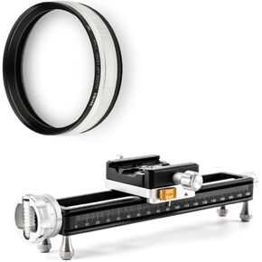 NiSi 77+200 Macro Bundle: 77mm NC Close-Up Lens Kit & NM-200S Macro Focusing Rail with 360-Degree Clamp, Adapter Rings, and Protective Case for Precise Close-Up Shots