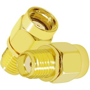 RPSMA Male to SMA Female Coxial Connector SMA Adapter Gold Plented Mostice for WiFi/Antenna/inway Radio/FPV Drone 2PCS