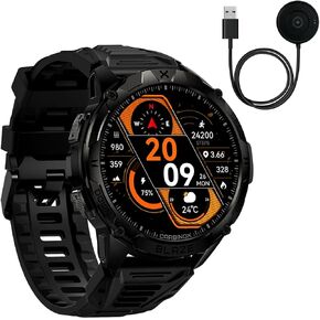 CARBINOX Blaze Smart Watch with Charger GPS, Rugged Fitness Tracker Waterproof IP69K, Compatible with Android and iOS, 170+ Sports Modes, Gorilla Glass Screen, Make/Receive Calls (Round)