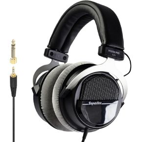 Superlux HD 330PRO, 32 ohms, Over-Ear Headphones, Professional Semi-Open Wired Headphones with 40mm Neodymium Drivers and Solid Bass, 3.5/6.3mm Jack Adapter for Smartphone, Tablets, Laptops, Computer