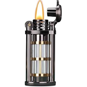 Lighter, Kerosene Lighter, Windproof Flame, Transparent transports, Beautiful Design, Candle Lighter (Without Fuel)