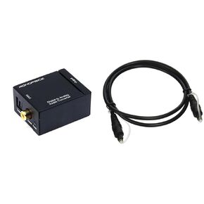 Monoprice Digital Coax & Optical Toslink to R/L Stereo Audio Converter and S/PDIF (Toslink) Digital Optical Audio Cable, 3ft Black