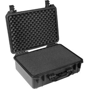 18x 13.8x 8 Inch Hard Case, Portable Weather Waterproof Protective Camera Case with Customizable Foam, Fit Use of Drones, Camera, Equipments, Black