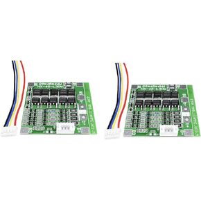 2 Packs 14.8V 4S 30A 18650 Lithium-Ion Lithium Battery BMS PCB Integrated Circuit Protection Board with Battery Balancing