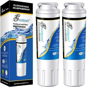 EXCELPURE UKF8001 Replacement for Whirlpool FILTER 4, EDR4RXD1, 4396395, WRX735SDBM00, RWF0900A, EFF-6007A, MFI2568AES, MFI2569VEM, RFC0900A, WF295, PURICLEAN II, Refrigerator Water Filter, 2PACK