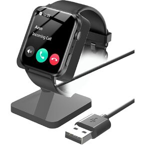 Compatible with IOWODO R30 Pro Smart Watch Charger Stand, Lamshaw Charging Stand Desk Watch Stand Holder Compatible with IOWODO R30 Pro 1.85'' HD Smart Watch (Black)