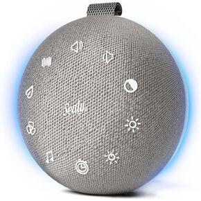 Sealy Portable Sound Machine Night Light & Bluetooth Speaker – 40 Soothing Sound Modes, 4 Brightness Levels, Rechargeable Battery, 7 Multicolor Mood Lights, Timer Options & 33 ft Range