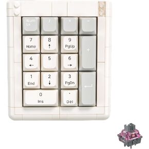 01ADAM 20 ٪ Numpad ، 17 مفتاحًا ، حالة متوافقة مع LEGO ، Keycaps PBT ، MATKET MOUNT ، قابلة للتبديل الساخن ، سلكي ، مفتاح خطي ، RGB ، QMK ، قارورة لـ WIN/MAC ، مجموعة كاملة ، أبيض