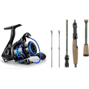 KastKing Centron Spinning Reel, Size 3000 Fishing Reel, KastKing Spartacus II Twin Tip Fishing Rods, Spin - 6'8" - M Power - Fast