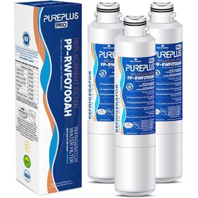 PUREPLUS DA29-00020B NSF 53&42 Replacement for SAMSUNG Fridge RF28HFEDTSR, RF263BEAESG, RF263BEAESR AA, HAF-CIN/EXP, RF28HMEDBSR/AA, RF28K9380SR, RWF0700A DA97-08006A Refrigerator Water Filter 3PACK