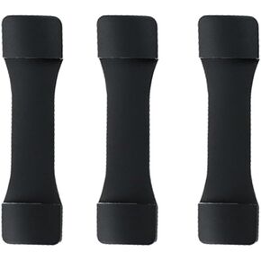 Silicone Fishing Rod Reel Seat Cover, Anti-Scratch Rubber Protector, Black, 3-Pack