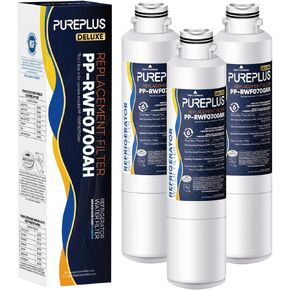 PUREPLUS DA29-00020B NSF 53&42 Replacement for SAMSUNG Fridge RF28HFEDTSR, RF263BEAESG, RF263BEAESR AA, HAF-CIN/EXP, RF28HMEDBSR/AA, RF28K9380SR, RWF0700A DA97-08006A Refrigerator Water Filter 3PACK