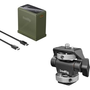SMALLRIG Bundle Adjustable Camera Monitor Mount with Cold Shoe Mount NP-F970 USB-C Camera Battery