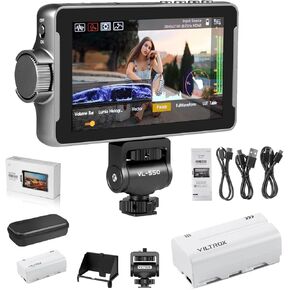 VILTROX DC-550 5.5 Inch Touch Screen Camera Field Monitor with 2 Packs NP-F550 Monitor Battery