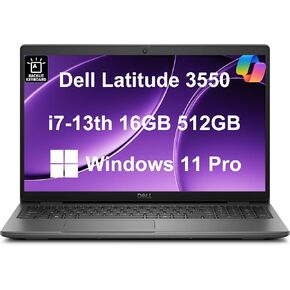 Dell Latitude 3550 Business Laptop (15.6" FHD Anti-Glare, Intel 10-Core i7-1355U, 32GB DDR5 RAM, 1TB SSD) Backlit Numeric Keyboard, 1080p Webcam, Ethernet, Wi-Fi 6E, Win 11 Pro w/ Copilot, Grey