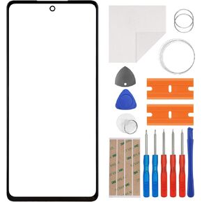 Front Glass Outer Screen Lens Replacement Compatible with Samsung Galaxy S20 FE SM-G780F SM-G780F/DSM 6.5 inch with Tools(No Display and Touch digitizer)
