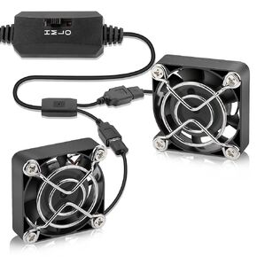 50mm x 10mm 5010 DC 5V Brushless Case Cooling Fan Radiator Ventilation 3 Speeds Adjustable 2-Pack