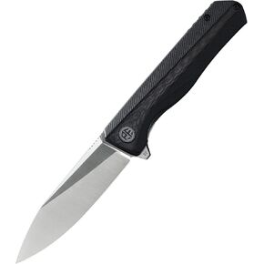 Petrified fish G10 handle D2 steel blade 2CR13 liner ball bearing flipper folding knife camping hunting EDC pocket tool PF818 (Gray, Satin)