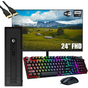 HP ProDesk 600 G1 SFF Desktop Computer PC with New 24" FHD Monitor, Intel Core i7-4770 3.4GHz, 16GB RAM, 1TB SSD, Keyboard & Mouse, WiFi, Windows 10 Pro (Renewed)