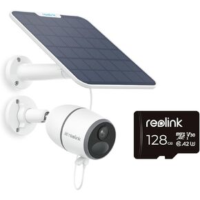 REOLINK 4K Cellular Security Camera Outdoor, 3G/4G LTE, Removable Battery, Wireless Solar Camera with Accurate Alarms & Instant, Local & Cloud Storage, Go Ultra+Solar Panel+128GB SD Card