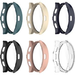 2 Pack Hard PC Case with Tempered Glass Screen Protector Compatible with Garmin Venu 3 Watch Bumper Guard Protective Cover Touch Sensitive Film