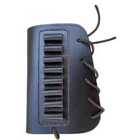 Leather Buttstock Cover Cheek Rest pad with Rifle Shell Holder Ammo Cartridge 30-06,30-30,223 .308