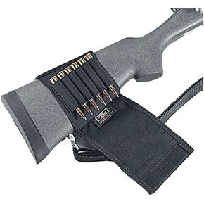 Uncle Mike's Kodra Buttstock Shotgun Shell Holder with Flap (Black)
