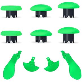 10-in-1 Thumbsticks Caps and Back Paddles for PS5 Dualsense Edge Controller,6PCS Thumbsticks Replacement 4PCS Rear Paddles for PS5 Dualsense Edge Controller (Green)