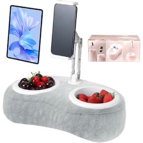Kindle Stand Pillow Adjustable Upgraded Aluminum Alloy Bracket Head Tablet Pillow Stand Holder with 2 Detachable Trays Compatible with 4.7" - 13" Phones/ipad for Bed Sofa Reading Gift(Blue)
