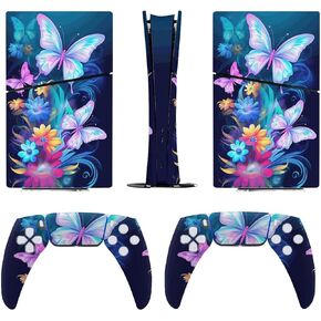 Sticker Skin for Model 5 Slim Digital Edition Abstract Butterfly Flower Skin Accessories Cover Skins Anime Vinyl Cover Sticker Full Set for Model5 Slim Digital Edition