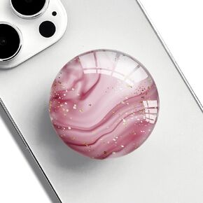 Clear Phone Grip with Expanding Kickstand,Cell Smartphones Collapsible Stand Rose Gold Pink Design for Phone