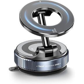 Strong Magnetic Car Phone Holder for Magsafe Suction Cup Phone Mount, [89+LBS Strongest Suction & 2800gf Strongest Magnetic] Vacuum Suction Cup Phone Mount Adjustable Swivel Lock, for Car/Gym/Mirror
