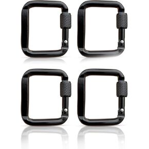 4Pcs Square Carabiner Aluminum Alloy Screw Carabiner Buckle Keychain Snap Clip Hook Quick Link Locking Carabiner Lightweight Aluminum Alloy Carabiner Buckle Durable