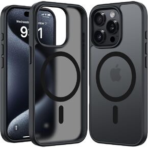 تصميم لـ iPhone 15 Magnetic Case المتوافق مع Magsafe ، غلاف واقٍ شديد الشحوم ، وهو عبارة عن غطاء هاتفي مضاد للصدمات المضاد للصدمات المضاد للصدمات لـ iPhone 15-أسود