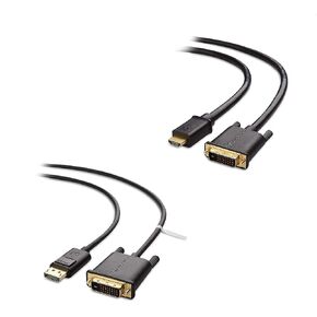 Cable Matters CL3-Rated Bi-Directional HDMI to DVI Cable (DVI to HDMI) 6 Feet & DisplayPort to DVI Cable