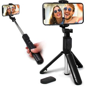 Aduro U-Stream Aluminum Selfie Stick Tripod Extendable Cell Phone Tripod with Wireless Remote Phone Stand for iPhone & Android Phone