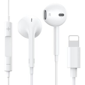 Wired Headphones for iPhone Earbuds with Built-in Microphone & Volume Control HiFi Stereo Nosie Reduction Earphones Compatible with iPhone 14/13/12/11/XR/XS/X/8/7/SE Support All iOS System