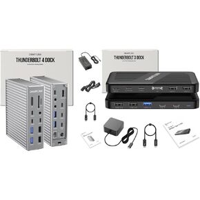 Ultimate Thunderbolt Dock Bundle - 20-Port Thunderbolt 4 & 11-Port Thunderbolt 3 Docking Stations, 40Gbps Speed, PD 100W/90W Charging, 8K & Dual 4K Display Support - Works with MacBook, Windows 10/11,