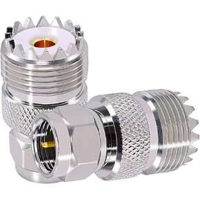 2PCS UHF PL259 to F Type Adapter F Male to UHF PL-259 Female Coaxial Connector RF Coax Adapter