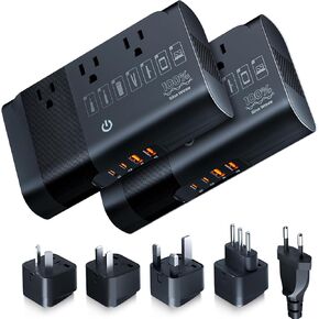 [2 عبوات] 500W كحد أقصى محول الجهد لنا إلى أوروبا ، شاحن اللعبة Pure GEN WAVE 220V إلى 110 فولت للسفر الأوروبي ، محول محول الطاقة ل CPAP CHIRLY CURLER CORLER APPER