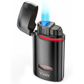 VVAY 3 Jet Flame Torch Lighter Gas Butane Refillable, Eagle, Gas Not Included