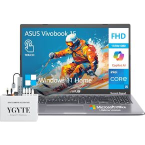 ASUS Vivobook 15 Laptop Touchscreen Computer, 15.6 Touch Screen FHD Intel Core i5 College Students Laptop, Lifetime Office, 36GB RAM 2TB SSD+512GB Docking Set, Windows 11 Pro, 10-Key Number Pad