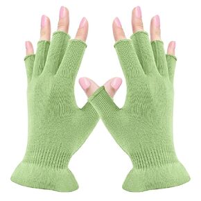 MIG4U Fingerless Moisturizing Gloves, Half Finger Touchscreen Beauty Glove for Eczema, SPA, Dry Hands, Skin Treatment, Summer Sun UV Protection, Pale Purple, 1 Pairs S/M