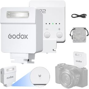 Godox iM22 Camera Flash Mini Flash with 470mAh Battery 440 Full-Power Flash 5 Levels for Sony zve10,zv1 etc, Canon, Nikon,Fuji, Olympus Cameras