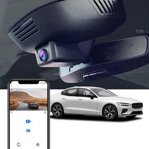 Fitcamx 4K Dash Cam Compatible with Volvo S60 V60 2023 2024 2025 B5 B6 T5 T8, Integrated OEM Look, 2160P UHD Video, Loop Recording, Built-in WiFi & APP, Gravity Sensor, Easy to Install, 64GB Card