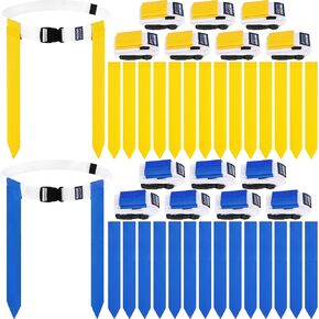 Flag Football Belts, Set of Flag Football Flags for Kids Adults, and Youth, Adjustable Flag Football Belt Set 14 Players Training Competition (Yellow and Blue)