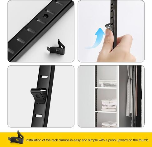 6 Pcs 36 Inch Shelf Pilaster,Adjustable Shelf Brackets,Stainless Steel Mortise Mount Pilaster Strip Standards with 12 Shelf Clips and Screws for Wall Shelving System Closet Organization Storage in Saudi Arabia